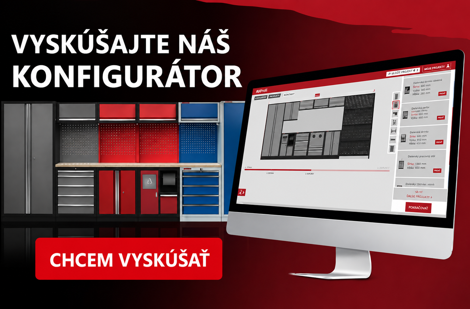 Konfigurátor dielenského nábytku AHProfi