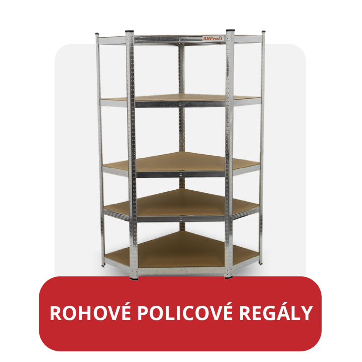 Rohový policový regál